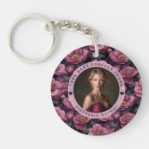 Anemones Theme 40Th Birthday Modern Key Ring
