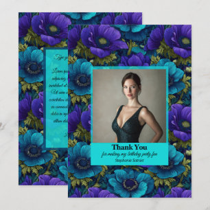 Anemones Theme 50Th Birthday Trendy Thank You Card