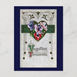 Anemones Vintage Valentine Holiday Postcard