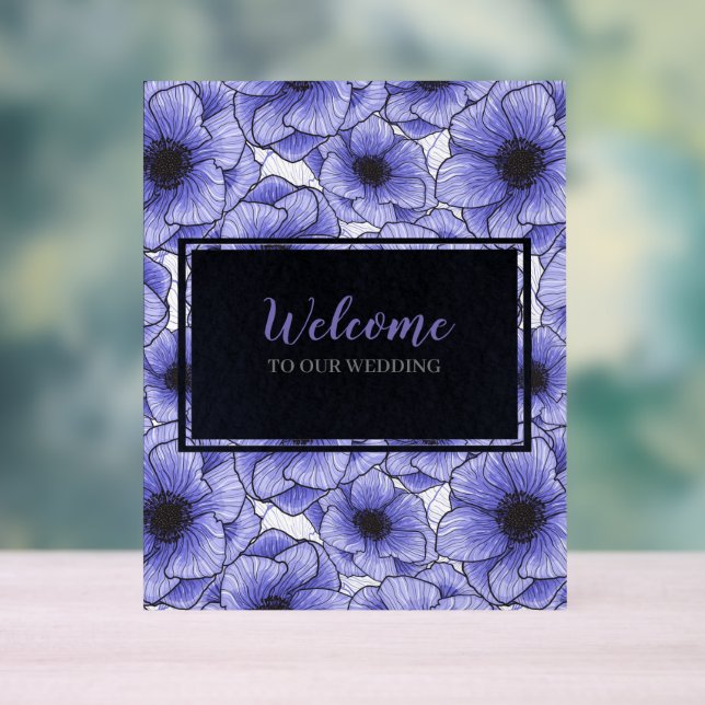 Anemones Wildflower Pattern G602 Acrylic Sign (Neutral)