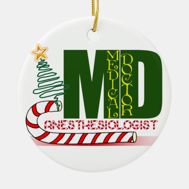 ANESTHESIOLOGIST CHRISTMAS ORNAMENT MD DOCTOR (Front)