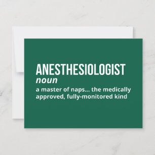 Anesthesiologist Definition – Funny Medical Postcard