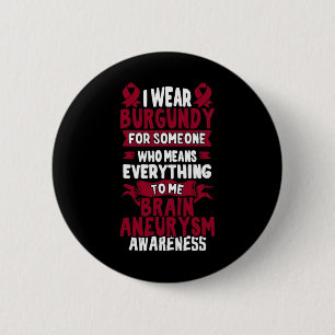 Aneurysm Awareness - Burgundy Ribbon 6 Cm Round Badge