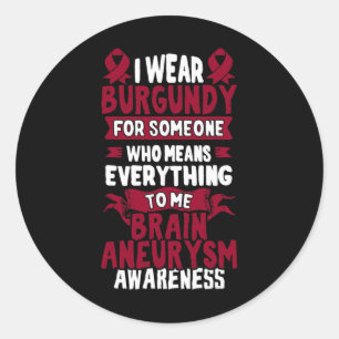 Aneurysm Awareness - Burgundy Ribbon  Classic Round Sticker