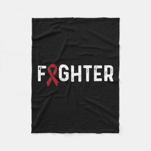 Aneurysm Awareness Burgundy Ribbon Fighter Fleece Blanket