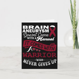 Aneurysm Awareness Burgundy Ribbon Warrior Support Card