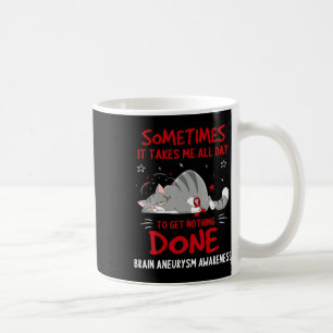 Aneurysm Awareness Cat Ribbon Coffee Mug