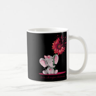 Aneurysm Awareness Cute Elephant Sunflower Burgund Coffee Mug