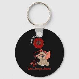Aneurysm Awareness Elephant Faith Hope Love Sunflo Key Ring