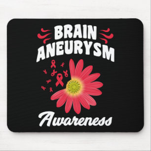 Aneurysm Awareness Flower Ribbon Support Graphic Mouse Mat