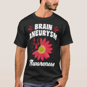 Aneurysm Awareness Flower Ribbon Support Graphic  T-Shirt
