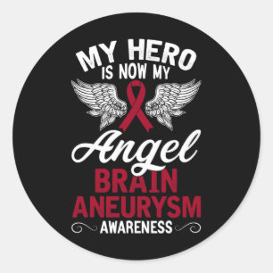 Aneurysm Awareness Gift Burgundy Ribbon 1 Classic Round Sticker