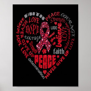 Aneurysm Awareness Heart Words Ba Poster