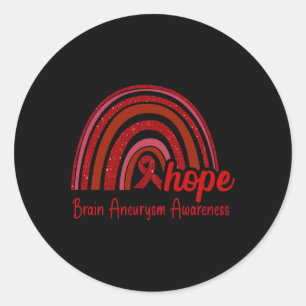 Aneurysm Awareness Hope Rainbow  Classic Round Sticker