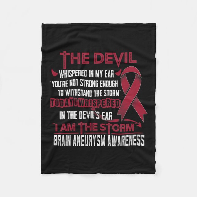 Aneurysm Awareness I Am The Storm Devil  Fleece Blanket (Front)