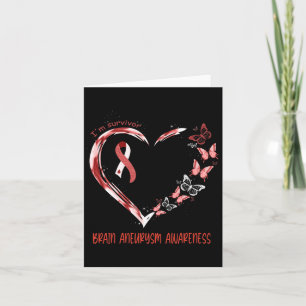 Aneurysm Awareness I'm Survivor Heart Ribbon 1  Card