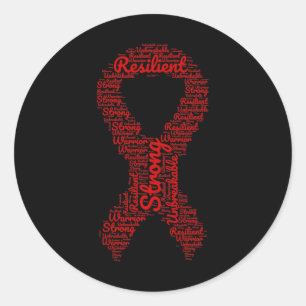 Aneurysm Awareness Month Ribbon With Words  Classic Round Sticker