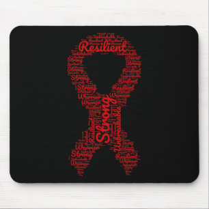 Aneurysm Awareness Month Ribbon With Words Mouse Mat