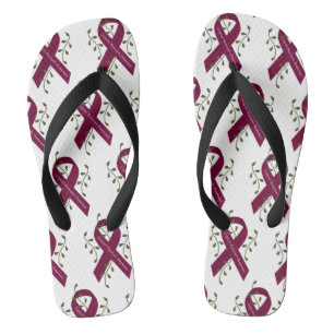 Aneurysm Awareness Ribbon Flip Flops