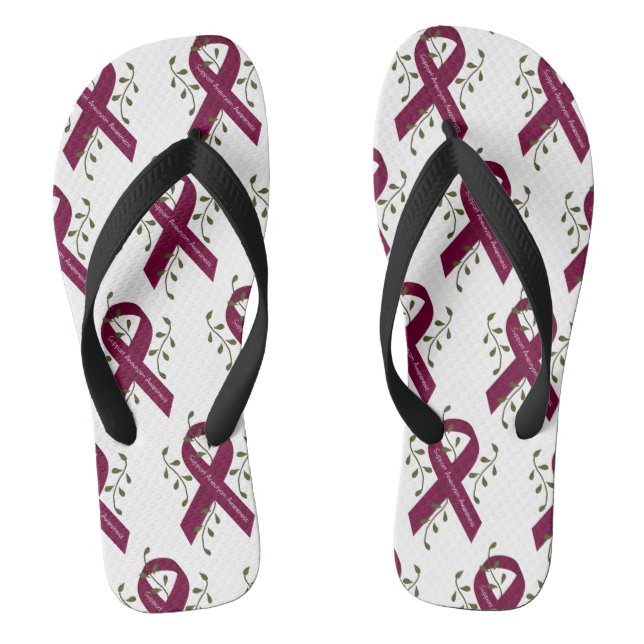 Aneurysm Awareness Ribbon Flip Flops (Footbed)