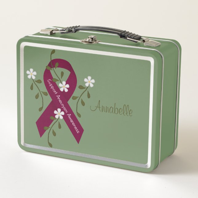 Aneurysm Awareness Ribbon Lunch Box (Front)