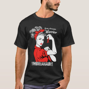 Aneurysm Awareness Strong Unbreakable Women Red Ri T-Shirt
