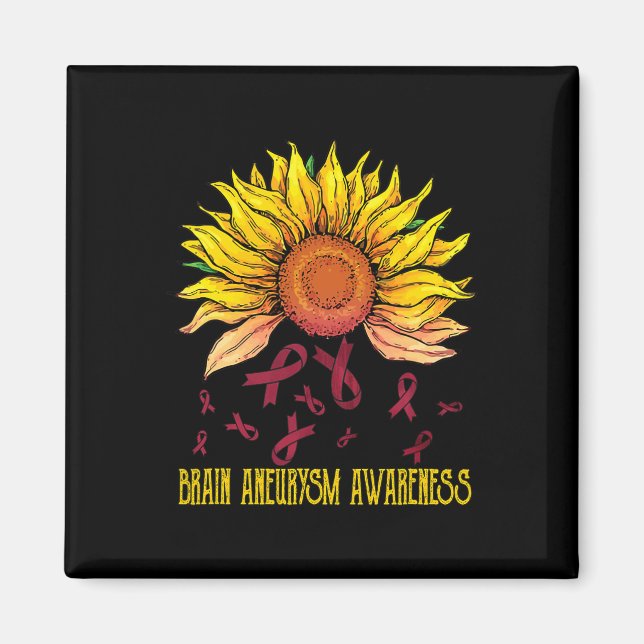 Aneurysm Awareness Sunflower  Magnet (Front)