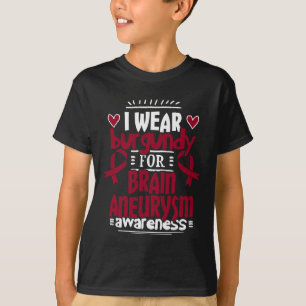 Aneurysm Awareness T - Burgundy Ribbon T-Shirt