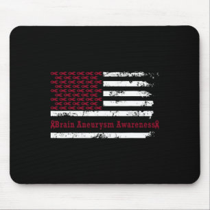 Aneurysm Awareness Usa Flag American Burgundy Mouse Mat