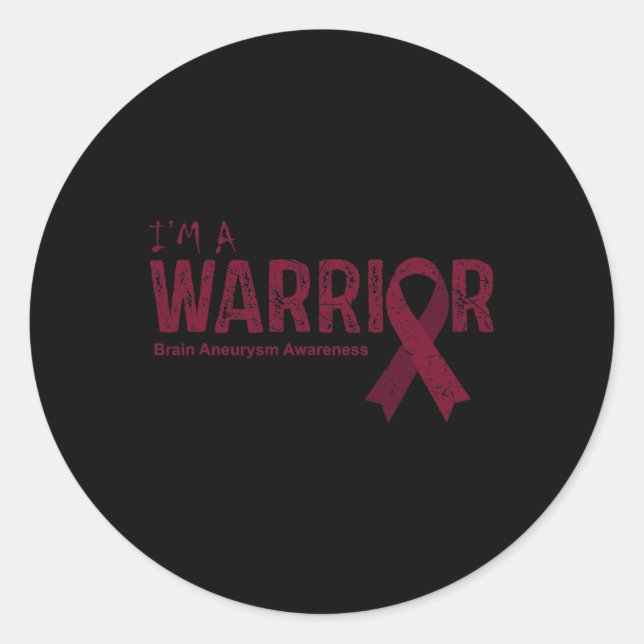 Aneurysm Awareness Warrior  Classic Round Sticker (Front)