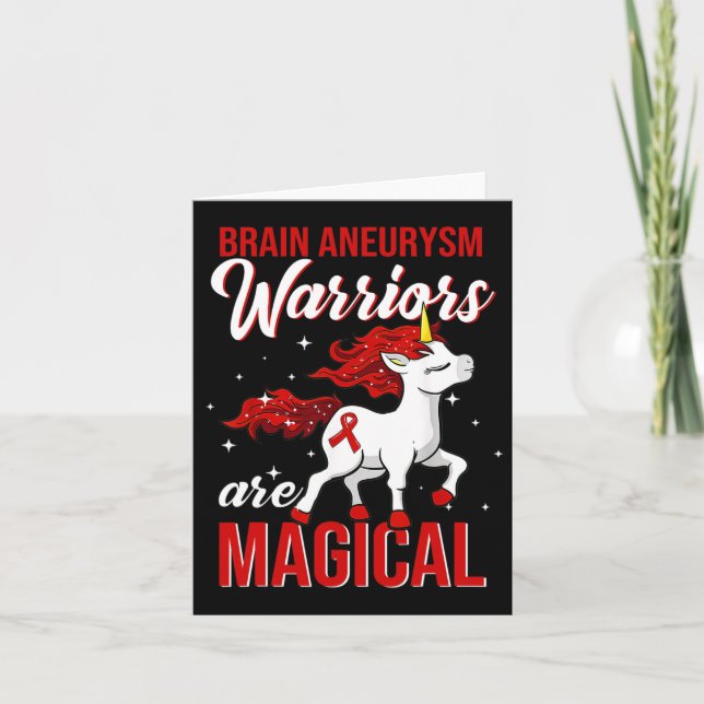 Aneurysm Awareness Warrior Fun Unicorn  Card (Front)