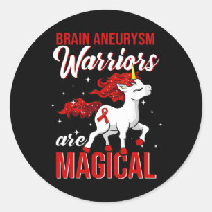 Aneurysm Awareness Warrior Fun Unicorn Classic Round Sticker
