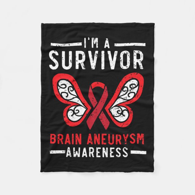 Aneurysm Survivor Medical Condition Aneurysm Aware Fleece Blanket (Front)
