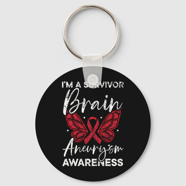 Aneurysm Survivor Medical Condition Aneurysm Aware Key Ring (Front)