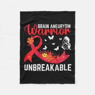 Aneurysm Warrior Unbreakable Surgery Awareness Gra Fleece Blanket