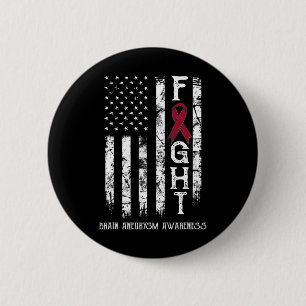 Aneurysm Warrior Us Flag 6 Cm Round Badge