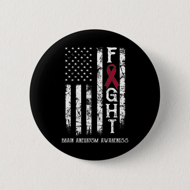 Aneurysm Warrior Us Flag  6 Cm Round Badge (Front)