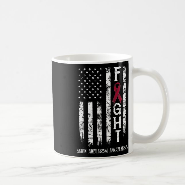 Aneurysm Warrior Us Flag  Coffee Mug (Right)