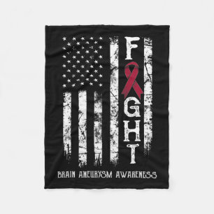 Aneurysm Warrior Us Flag  Fleece Blanket