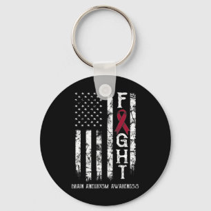 Aneurysm Warrior Us Flag Key Ring