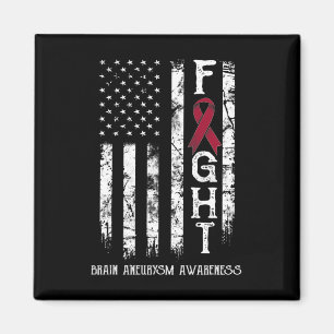 Aneurysm Warrior Us Flag Magnet
