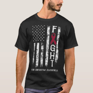 Aneurysm Warrior Us Flag  T-Shirt