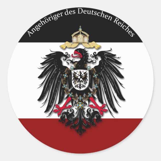 Angehöriger des Deutschen Reiches Classic Round Sticker (Front)