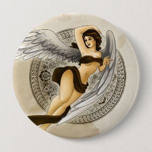 Angel 10 Cm Round Badge
