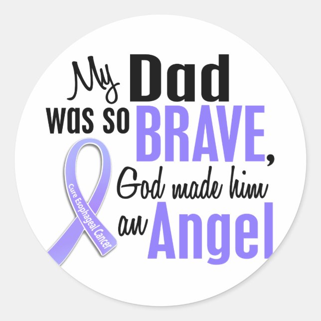 Angel 1 Dad Oesophageal Cancer Classic Round Sticker (Front)