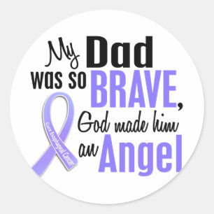 Angel 1 Dad Oesophageal Cancer Classic Round Sticker