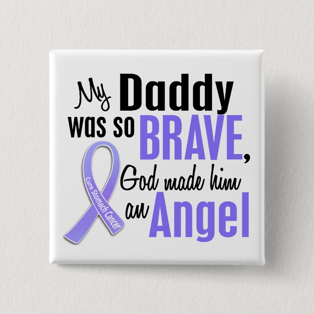 Angel 1 Daddy Stomach Cancer 15 Cm Square Badge (Front)