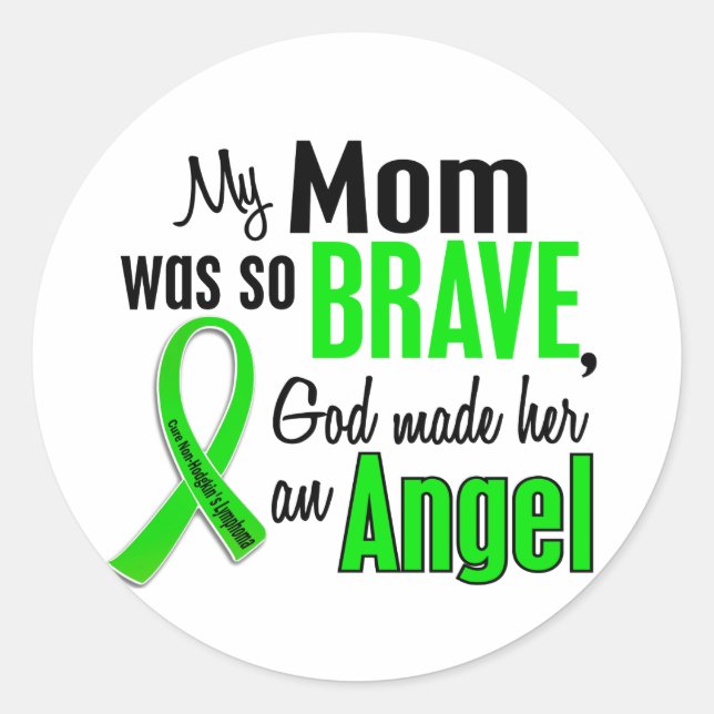 Angel 1 Non-Hodgkins Lymphoma Mum Classic Round Sticker (Front)