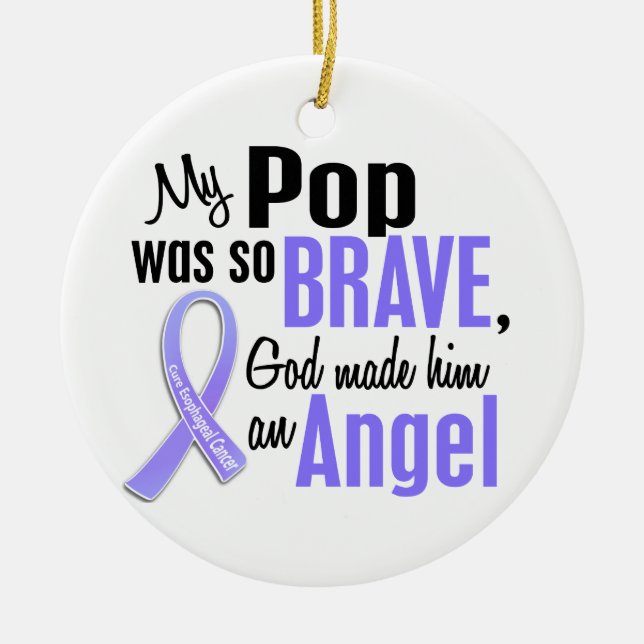 Angel 1 Pop Oesophageal Cancer Ceramic Tree Decoration (Front)