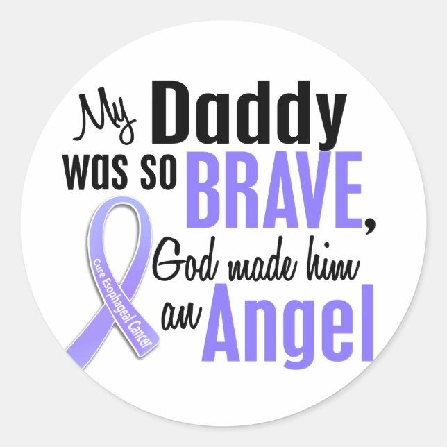 Angel 1Daddy Oesophageal Cancer Classic Round Sticker (Front)